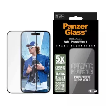 Panzerglass Ceramic Screen Protector Iphone 16 15 6.1" Ultra-wide Fit 2853