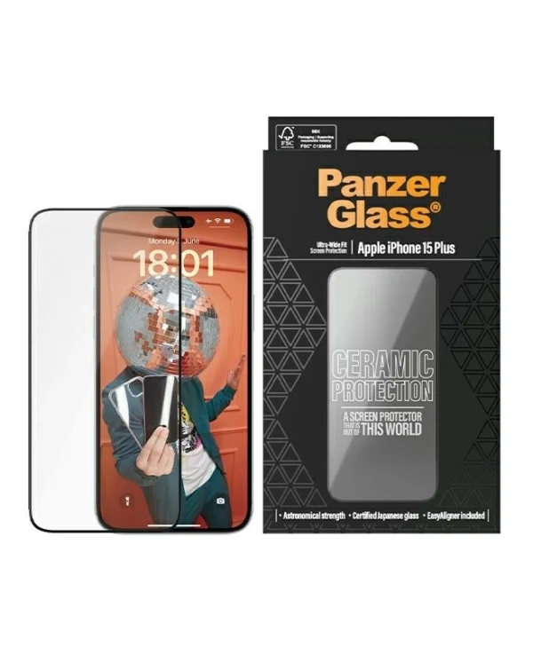PanzerGlass Ceramic Tempered Glass (iPhone 15 Plus / 16 Plus) 2839