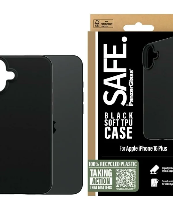PanzerGlass Back Cover Σιλικόνης Μαύρο (iPhone 16 Plus) SAFE95902