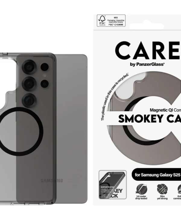 PanzerGlass Flagship Urban Combat Black Qi Back Cover Πλαστικό Διάφανο (Galaxy S25 Ultra) CRRFSBQG38488