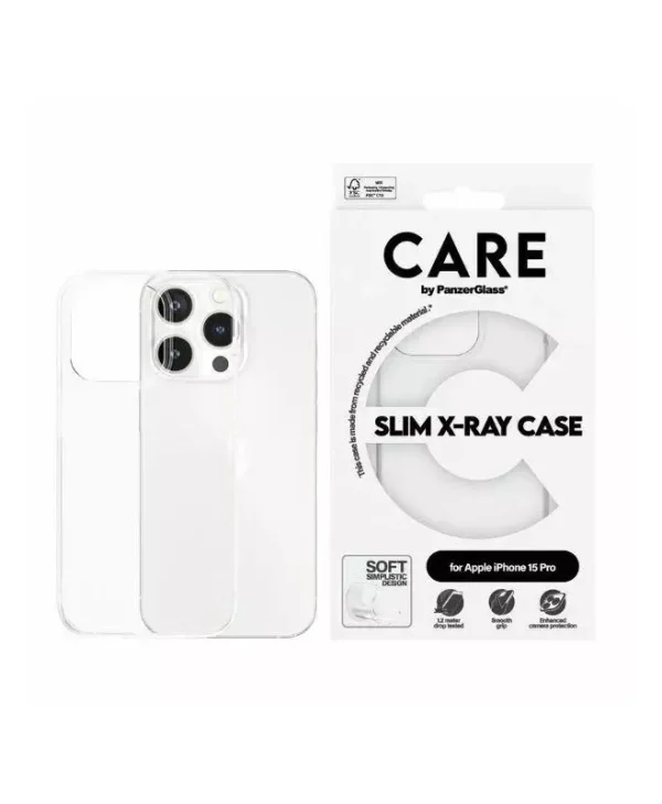 Case Apple Iphone 15 Pro Care By Panzerglass Slim X-ray Case 1434 Transparent 5715685005695