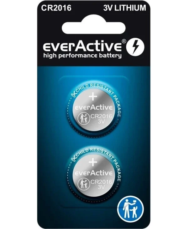 everActive Μπαταρίες Λιθίου Ρολογιών CR2016 2τμχ CR20162BL