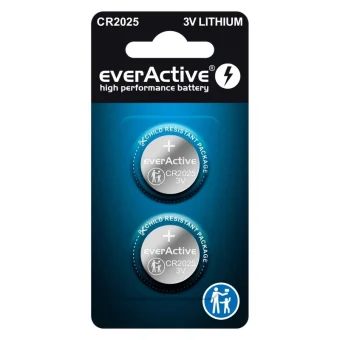 everActive Μπαταρίες Λιθίου Ρολογιών CR2025 2τμχ CR20252BL
