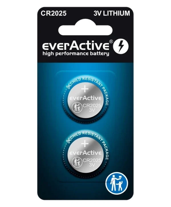 everActive Μπαταρίες Λιθίου Ρολογιών CR2025 2τμχ CR20252BL