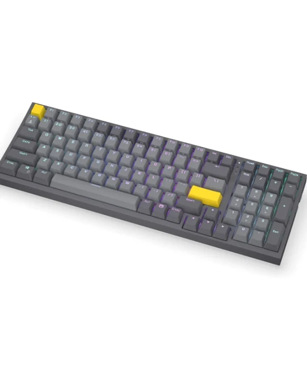 Endorfy Ασύρματο Gaming Μηχανικό Πληκτρολόγιο με Gateron Yellow διακόπτες και RGB φωτισμό (Αγγλικό US) Γκρι EY5A124