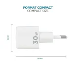 Mobilis Φορτιστής Χωρίς Καλώδιο GaN με Θύρα USB-C 30W Power Delivery Λευκός (Nano) 001383 - Image 2