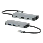 Mobilis USB-C Docking Station με HDMI 4K PD Ethernet Γκρι (001382)