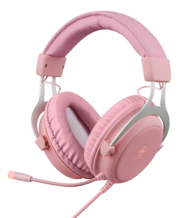 Deltaco PH85 Over Ear Gaming Headset με σύνδεση 2x3.5mm / USB Ροζ GAM-030-P