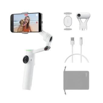 Insta360 Flow 2 AI Tracker Bundle Gimbal Κινητού με Σταθεροποιητή 3 Αξόνων και 10 ώρες λειτουργίας Λευκό CINSABQA/Flow2Lite10