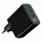 Gembird Φορτιστής Χωρίς Καλώδιο GaN με 2 Θύρες USB-A και Θύρα USB-C 30W Power Delivery / Quick Charge 3.0 Μαύρος (TA-UC-PDQC30LCD-BK-02) - Image 6