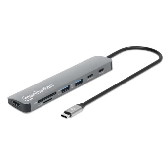 Manhattan USB-C Docking Station με HDMI 4K PD Ethernet Γκρι (190442) 190442