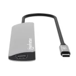 Manhattan USB-C Docking Station με HDMI 4K PD Ethernet Γκρι (190442) 190442 - Image 2