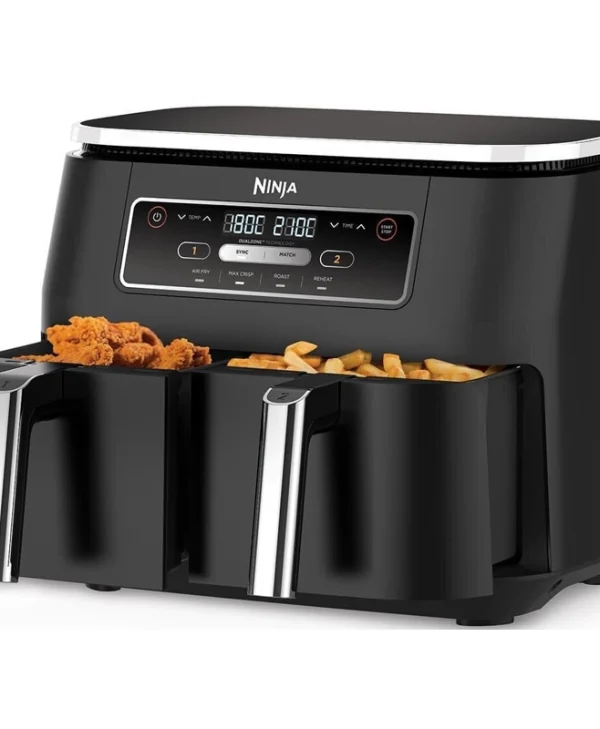 Ninja Foodi Dual Zone Air Fryer με Διπλό Αποσπώμενο Κάδο 7.6lt Μαύρο AF200EU