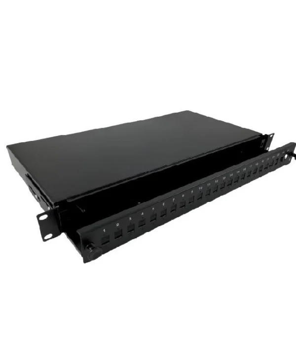 A-LAN Οπτικό Patch Panel για Rack 1U 19" 24 Θυρών Μαύρο