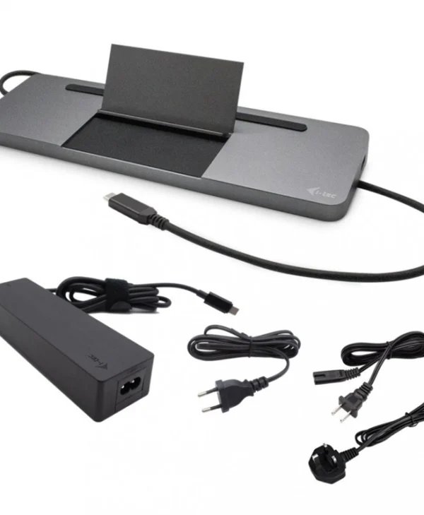 i-tec USB-C Docking Station με HDMI/DisplayPort 4K PD Ethernet και σύνδεση 3 Οθονών Γκρι (C31FLATPRO100) C31FLATPRO100