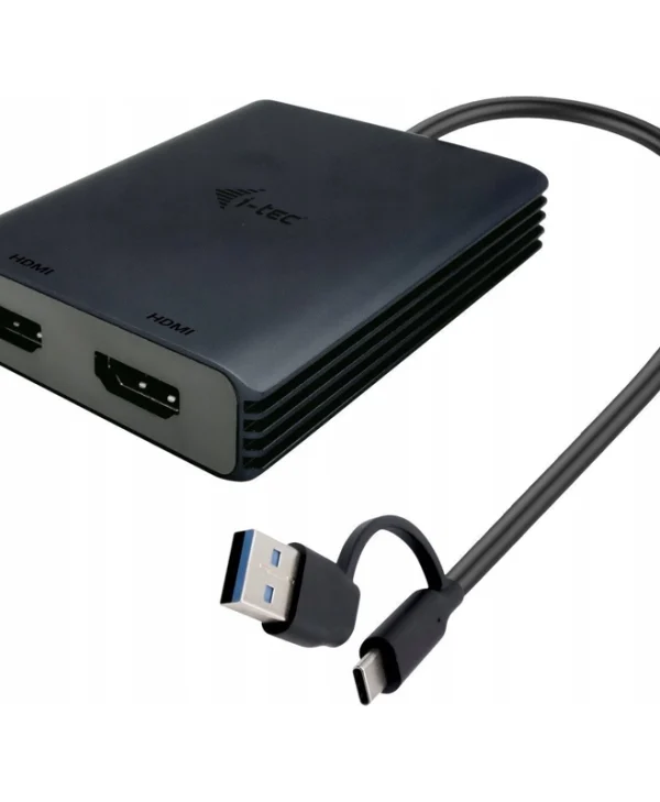i-tec USB-A / USB-C Docking Station με HDMI 4K και σύνδεση 2 Οθονών Μαύρο (CADUAL4KHDMI) CADUAL4KHDMI
