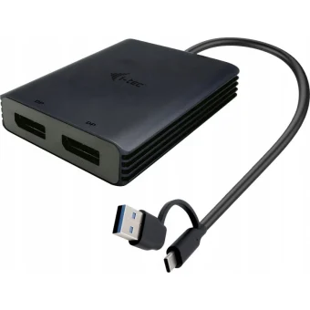 i-tec USB-A / USB-C Docking Station με DisplayPort 4K και σύνδεση 2 Οθονών Μαύρο (CADUAL4KDP) CADUAL4KDP