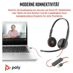 HP Blackwire 3220 Stereo USB-C Headset +USB-C/A Adapter On Ear Multimedia Ακουστικά με μικρόφωνο και σύνδεση USB-A / USB-C - Image 3