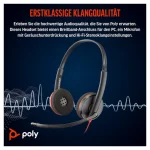 HP Blackwire 3220 Stereo USB-C Headset +USB-C/A Adapter On Ear Multimedia Ακουστικά με μικρόφωνο και σύνδεση USB-A / USB-C - Image 4