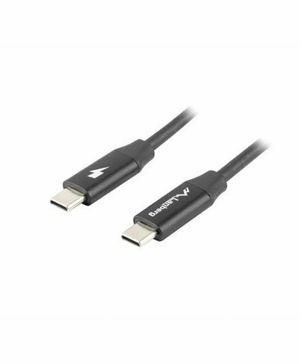 Lanberg USB 2.0 Cable USB-C male - USB-C 60W Μαύρο 0.5m (CA-CMCM-40CU-0005-BK) CA-CMCM-40CU-0005-BK