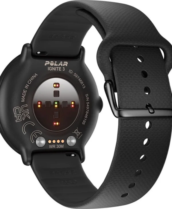 Polar Ignite 3 43mm Αδιάβροχο Smartwatch με Παλμογράφο (Night Black)