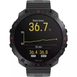 Polar Grit X2 Pro Stainless Steel 49mm Αδιάβροχο Smartwatch με Παλμογράφο (S/L Black Silicone Strap)