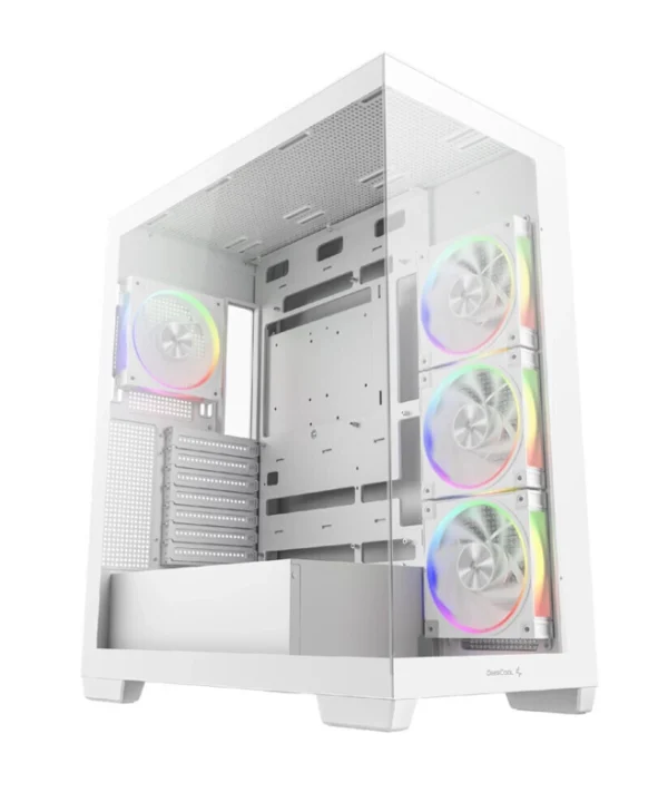 Deepcool CG580 4F V2 Gaming Midi Tower Κουτί Υπολογιστή με Πλαϊνό Παράθυρο και ARGB Φωτισμό Λευκό