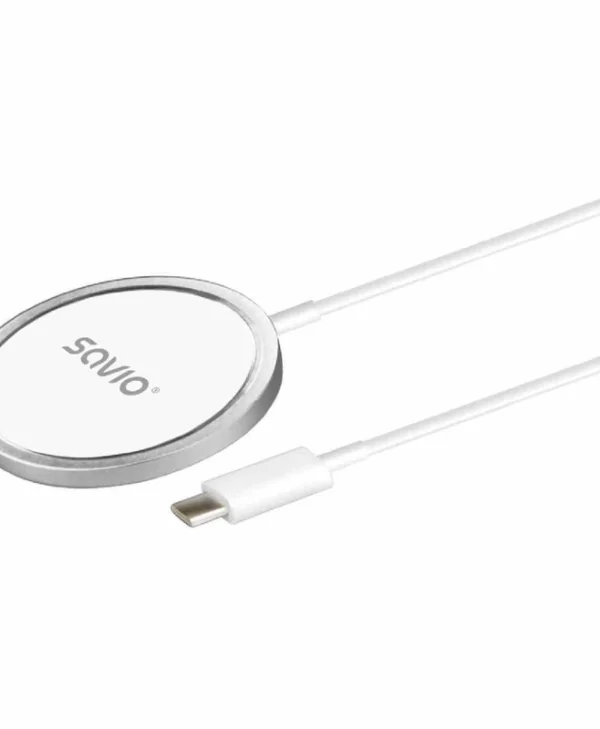 Savio Ασύρματος Φορτιστής (Qi Pad) 15W Λευκός (LA-11) LA-11