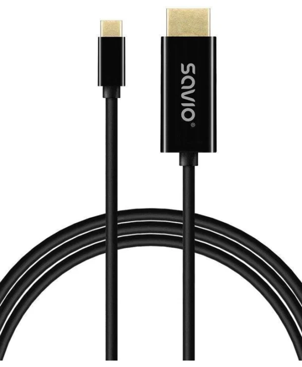 Savio Cable HDMI male - USB-C male 2m Μαύρο