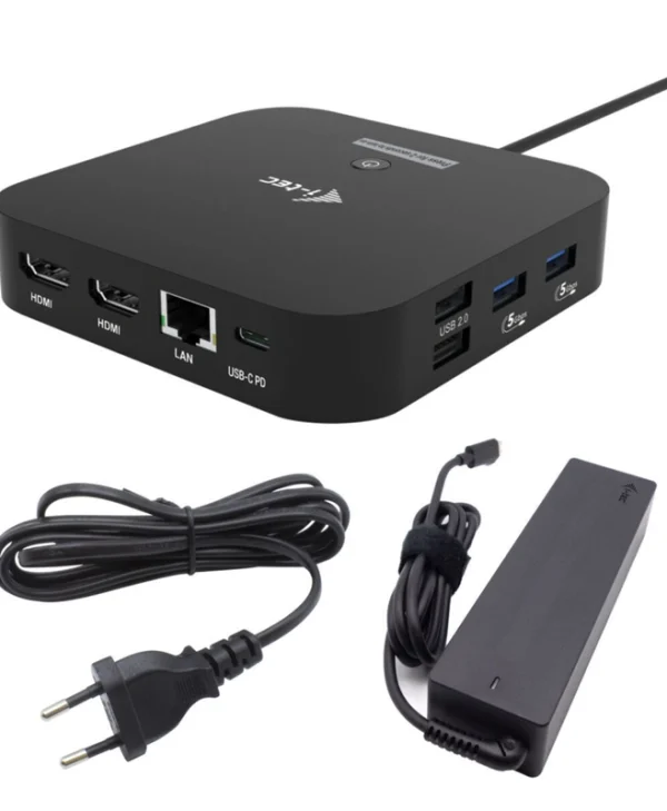 i-tec USB-C Docking Station με HDMI 4K PD Ethernet και σύνδεση 2 Οθονών Μαύρο (C31DUALHDMIDPD100) C31DUALHDMIDPD100