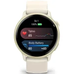 Garmin Vivoactive 6 Aluminium 42mm Αδιάβροχο Smartwatch με Παλμογράφο (Lunar Gold with Bone Band) - Image 7