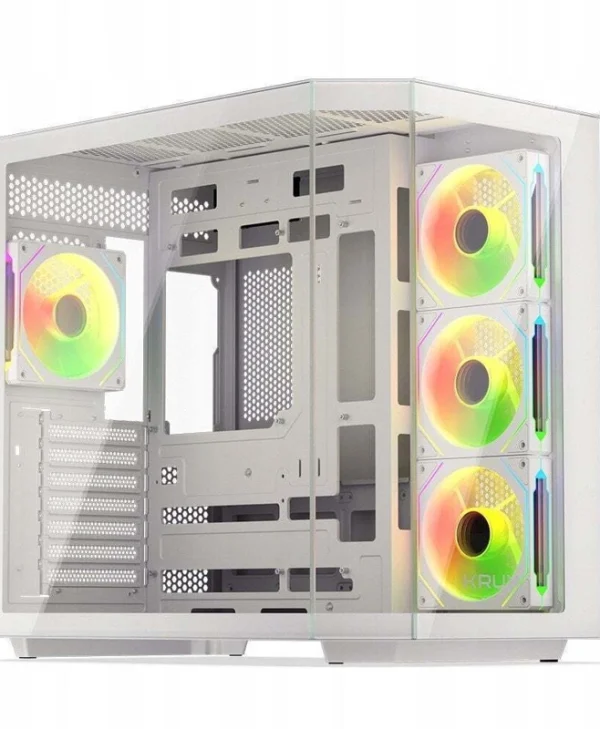 Krux Empero Gaming Midi Tower Κουτί Υπολογιστή με Πλαϊνό Παράθυρο και ARGB Φωτισμό Λευκό