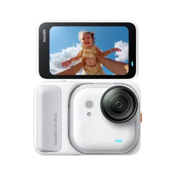 Insta360 GO Ultra Action Camera 4K Ultra HD Υποβρύχια Standard Bundle με Οθόνη Αφής 2.5" και Wi-Fi Arctic White