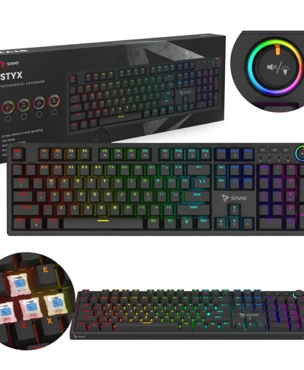 Savio STYX Gaming KeyPad με Outemu Blue διακόπτες και RGB φωτισμό (Αγγλικό US) Μπλε