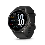Garmin Venu 4 Stainless Steel 45mm Αδιάβροχο Smartwatch με Παλμογράφο (Slate with Black)