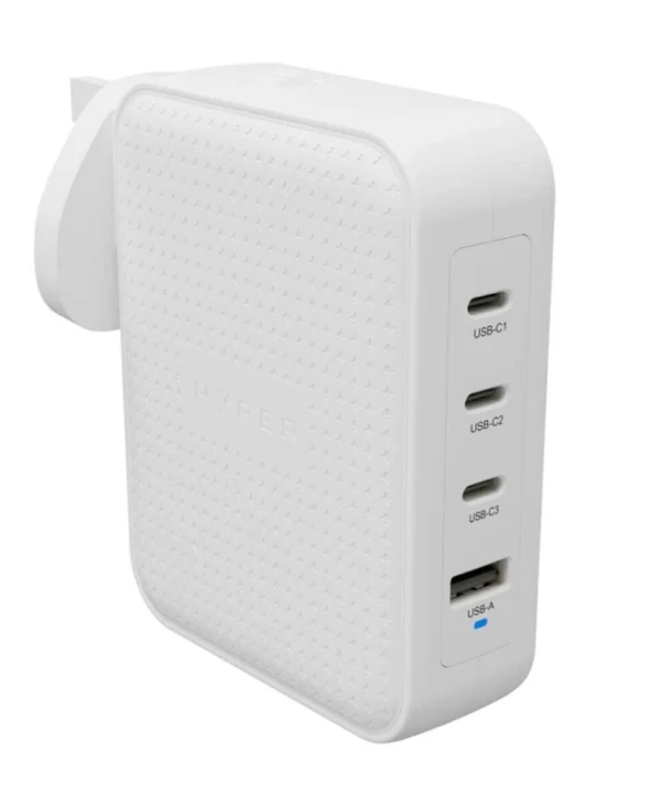 Hyper Φορτιστής Χωρίς Καλώδιο με Θύρα USB-A και 3 Θύρες USB-C Λευκός (HJ1001WHWWGL) HJ1001WHWWGL
