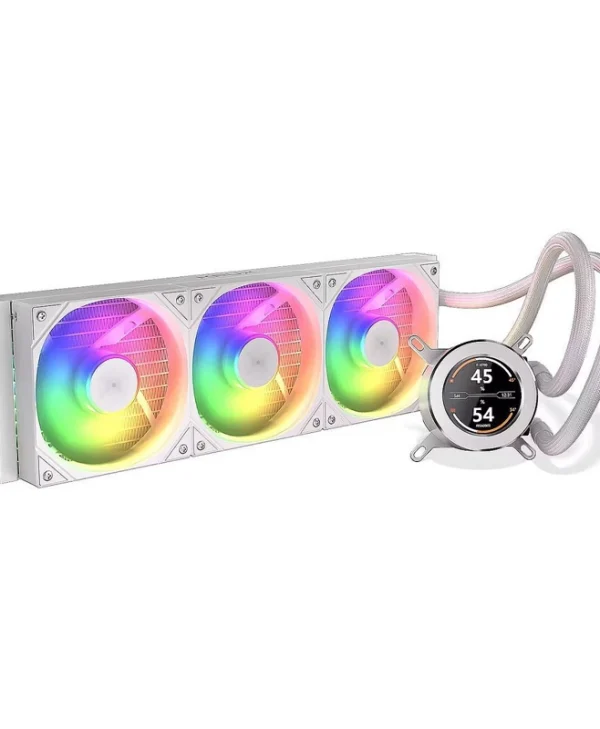 Krux HydroGlance 360 Υδρόψυξη Επεξεργαστή Τριπλού Ανεμιστήρα 120mm με ARGB Φωτισμό Λευκή