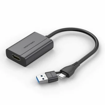 Vention Μετατροπέας USB-C / HDMI male σε USB-C / HDMI female Γκρι 1τμχ