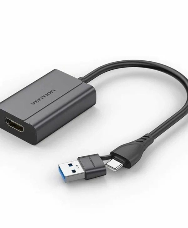 Vention Μετατροπέας USB-C / HDMI male σε USB-C / HDMI female Γκρι 1τμχ