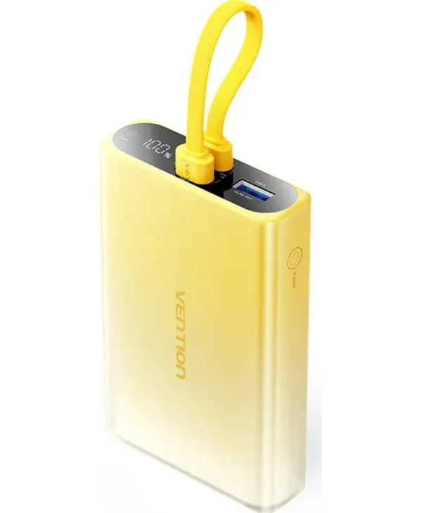 Vention Power Bank 10000mAh 22.5W με Θύρα USB-A και Θύρα USB-C Κίτρινο