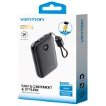 Vention Power Bank 10000mAh 22.5W με Θύρα USB-A και Θύρα USB-C Μαύρο - Image 4