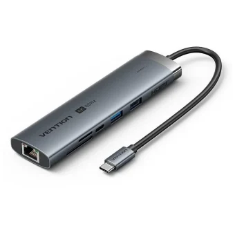 Vention USB-C Docking Station με 4K PD Ethernet Γκρι (TGVHB) TGVHB