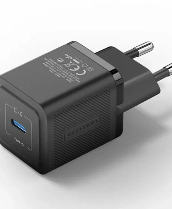 Vention Φορτιστής Χωρίς Καλώδιο GaN με Θύρα USB-C 20W Power Delivery / Quick Charge 3.0 Μαύρος (FEPB0-EU) FEPB0-EU