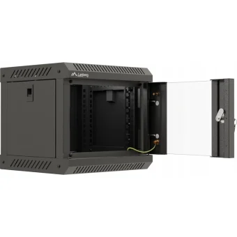 Lanberg Ml Εγκατασταση Ντουλαπας Rack Κρεμαστη 10" 6u 300x300 Γκρι Γυαλινη Πορτα Lanberg Flat Pack