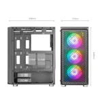 Mars Gaming MC-F Gaming Midi Tower Κουτί Υπολογιστή με Πλαϊνό Παράθυρο και RGB Φωτισμό Μαύρο - Image 3