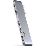 Ugreen CM251 Docking Station με Διπλό USB-C HDMI 4K PD και σύνδεση 2 Οθονών Ασημί