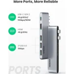 Ugreen CM251 Docking Station με Διπλό USB-C HDMI 4K PD και σύνδεση 2 Οθονών Ασημί - Image 2