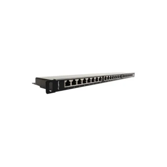 Lanberg Patch Panel Shielded για Rack 0.5U 19" 24 Θυρών cat5e Μαύρο