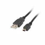 Lanberg USB 2.0 Cable USB-A male - mini USB-B male 1.8m (CA-USBK-10CC-0018-BK) CA-USBK-10CC-0018-BK