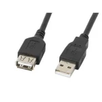 Lanberg USB 2.0 Cable USB-A male - USB-A female 5m (CA-USBE-10CC-0050-BK) CA-USBE-10CC-0050-BK